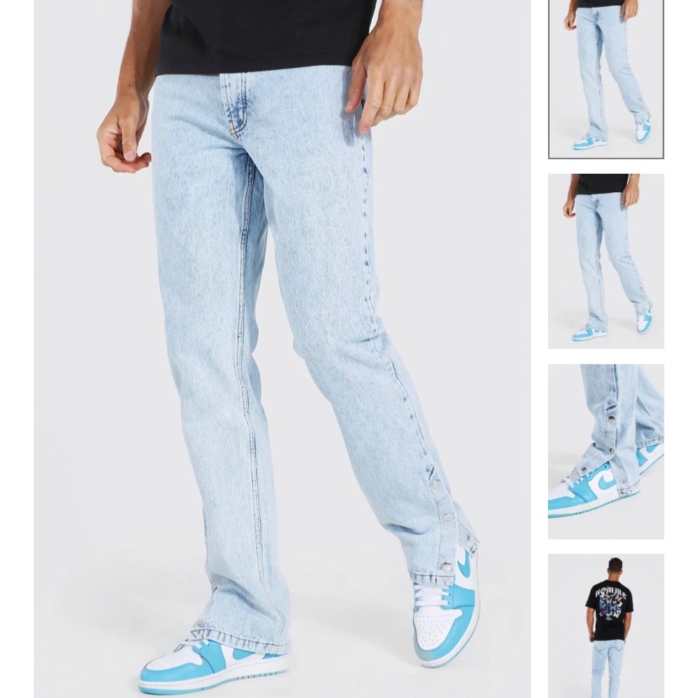BooHooMan Leg Popper Jeans.